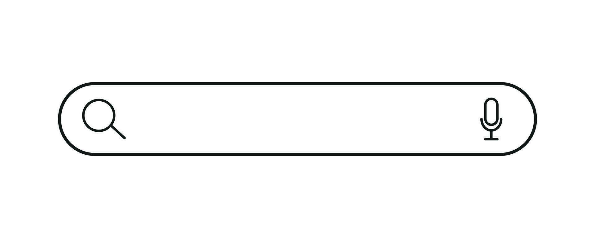 Search bar icon with magnifying glass and voice search button tool ...