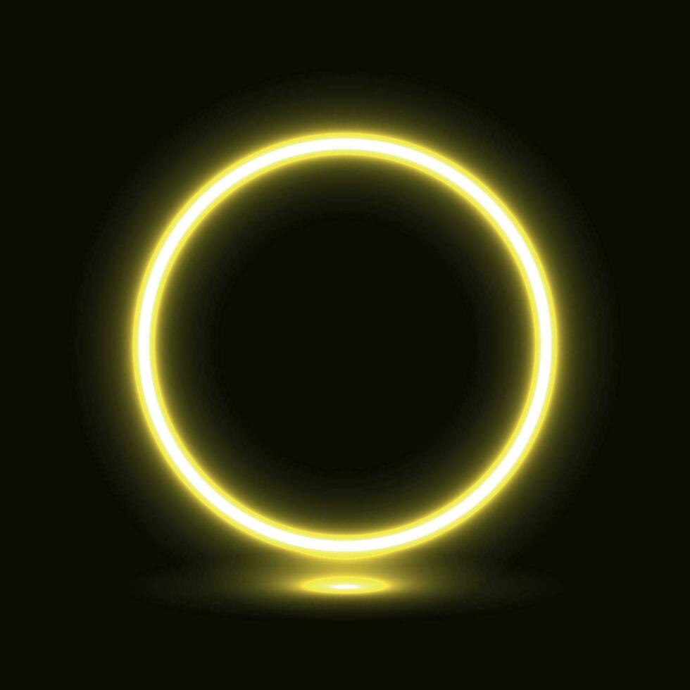 Neon lamp, neon circle, glowing circle, pink neon vector illustration.