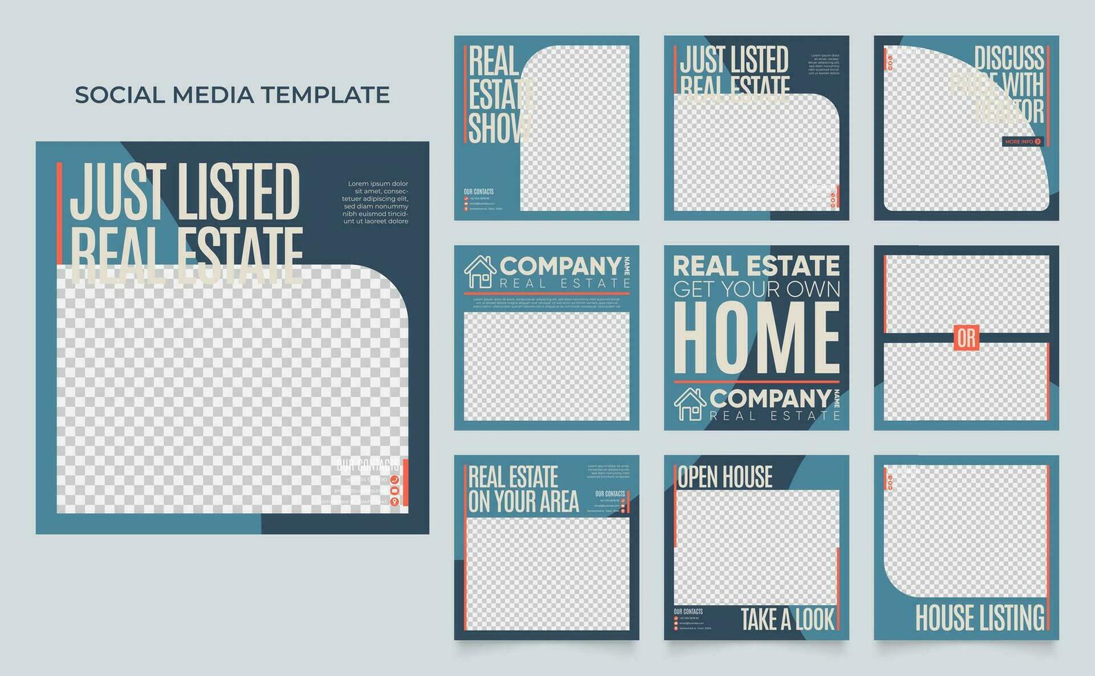 social media template banner house architecture service promotion vector