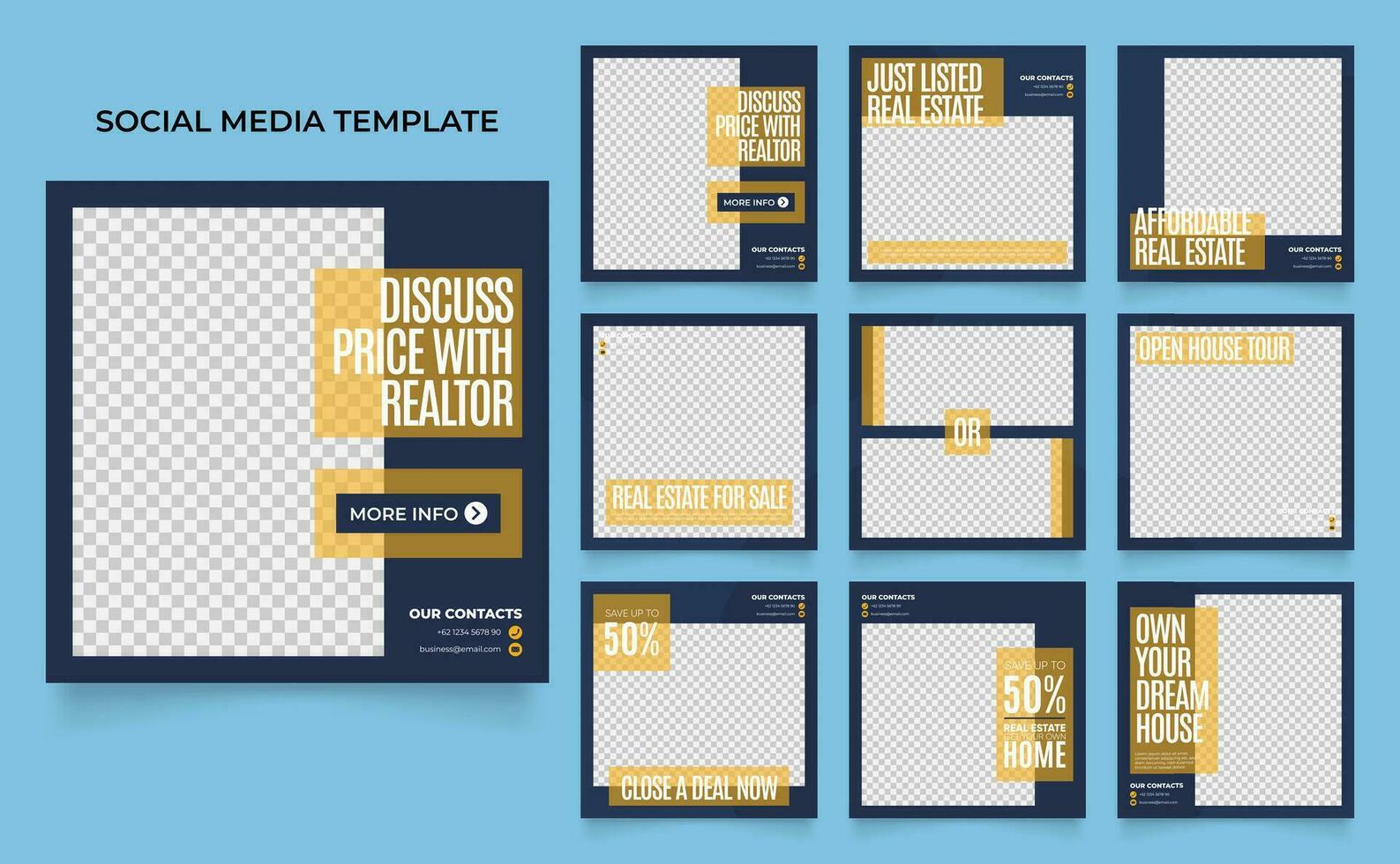 social media template banner house architecture service promotion vector