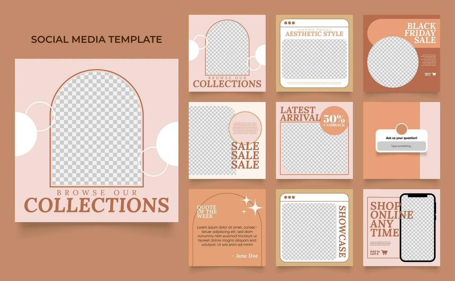 social media template banner fashion sale promotion vector