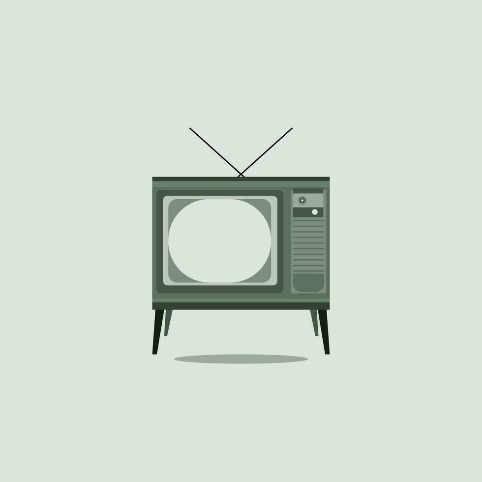 old school television vector retro analog flat design simple mock up animation attractive