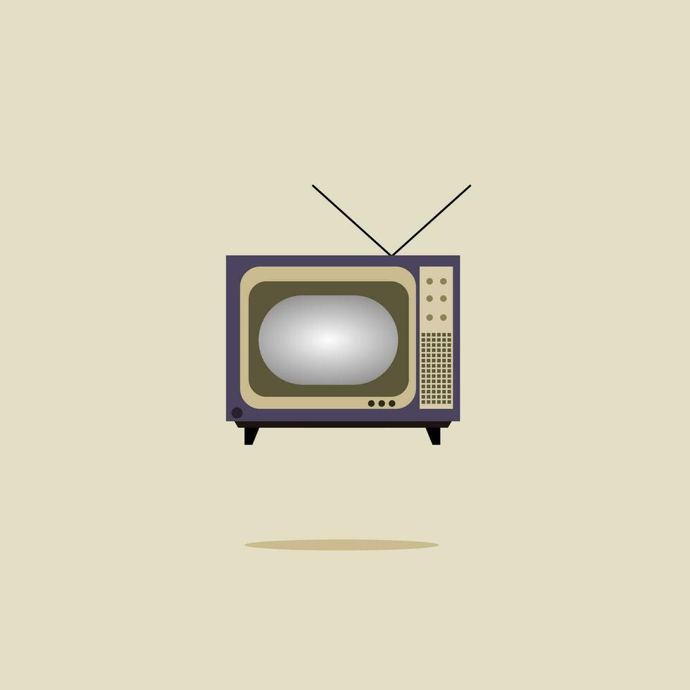 antiguo colegio televisión vector retro término análogo plano diseño sencillo burlarse de arriba animación atractivo