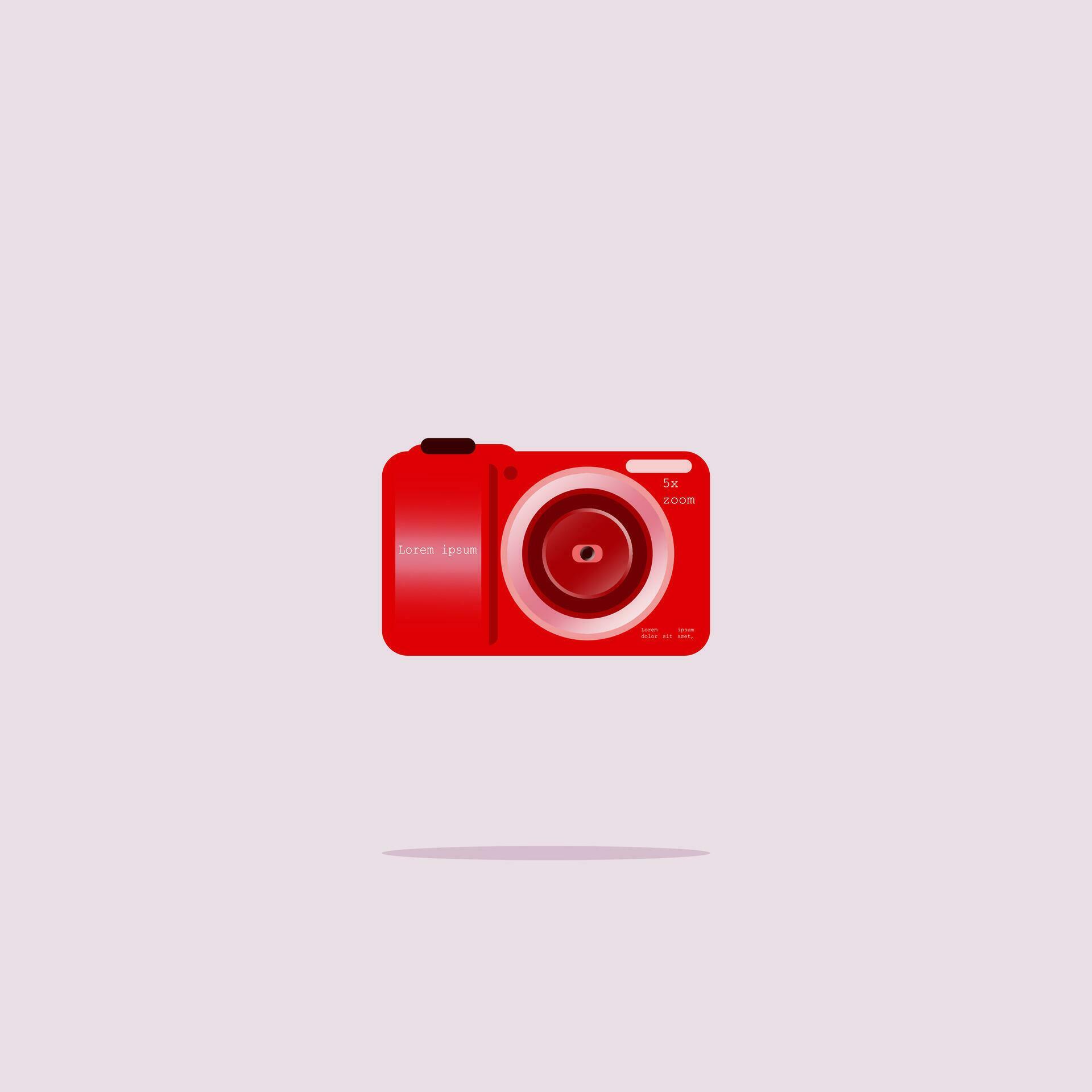 Vector Design Digital Camera Animation Simple Pocket Flat Design