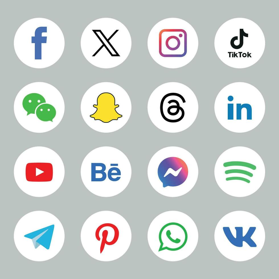 Social media icons set Logo Vector Illustrator network
