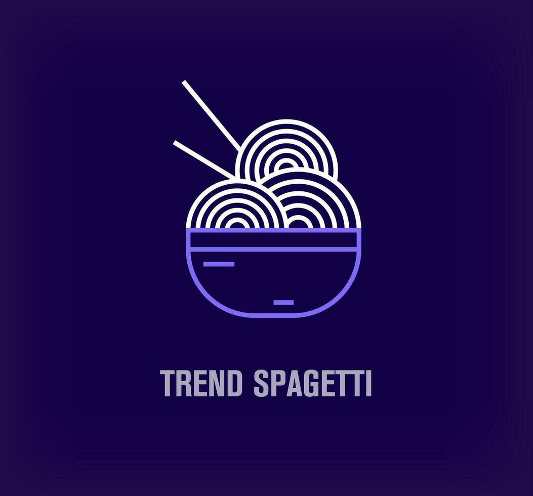 Creative spaghetti plate logo. Unique restaurant and recipe program logo template. vector