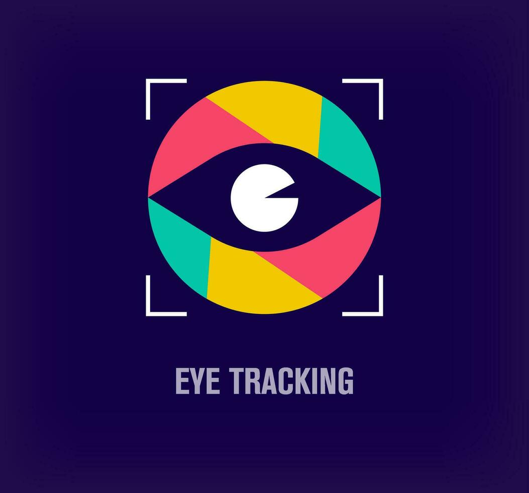 Creative eye tracking system logo. Unique color transitions. Unique cyber security, personal information and system login logo template. vector