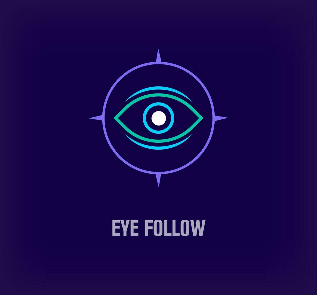 Creative eye tracking logo. Unique color transitions. Unique corporate technology and artificial intelligence logo template. vector