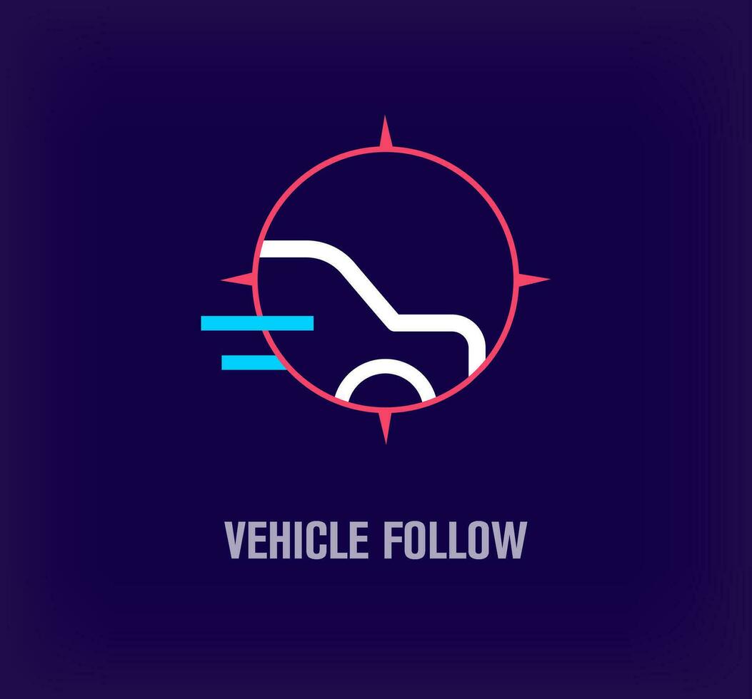 Creative vehicle tracking logo. Unique color transitions. Unique radar, vehicle locator, sales company logo template. vector