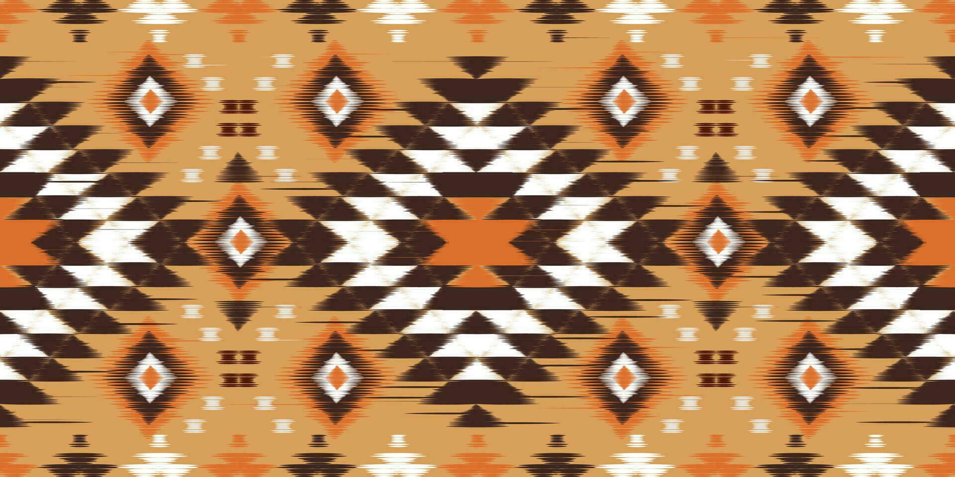 arte abstracto étnico ikat. patrón impecable en estilo tribal, bordado folclórico y mexicano. estampado de adornos de arte geométrico azteca.diseño para alfombras, papel pintado, ropa, envoltura, tela, cubierta, textil vector