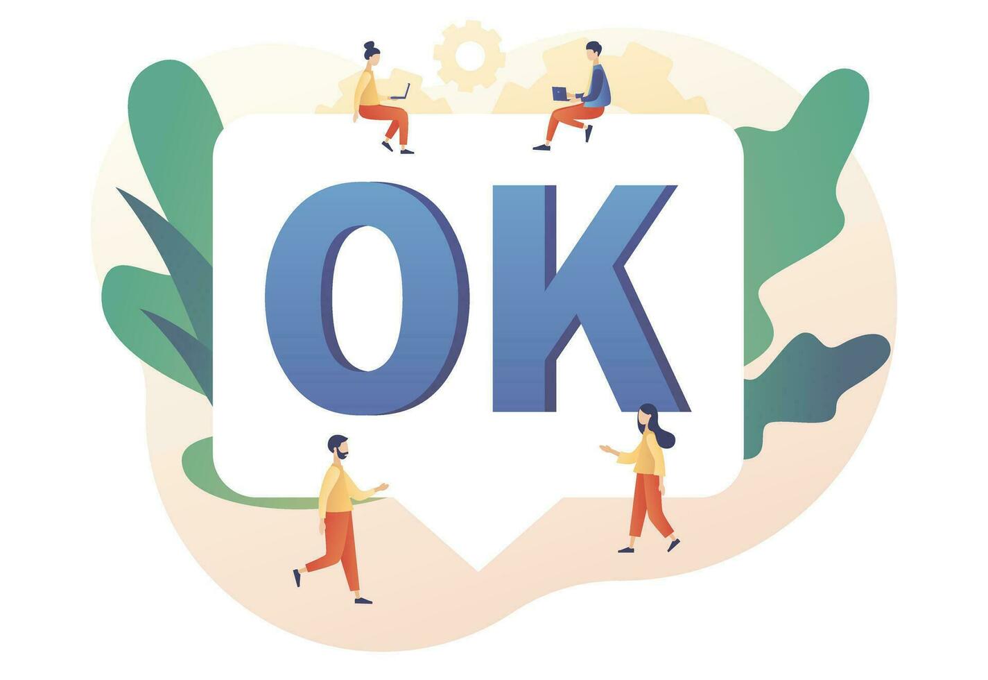 OK sign. Communication gestures concept. Okay. Modern flat cartoon style. Vector illustration on white background