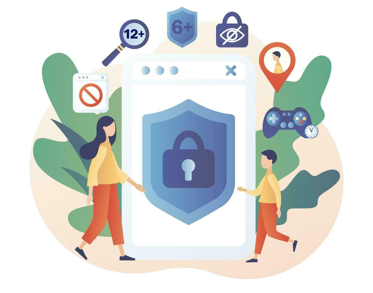 Parental control software. Access restrict. Blocked prohibited or