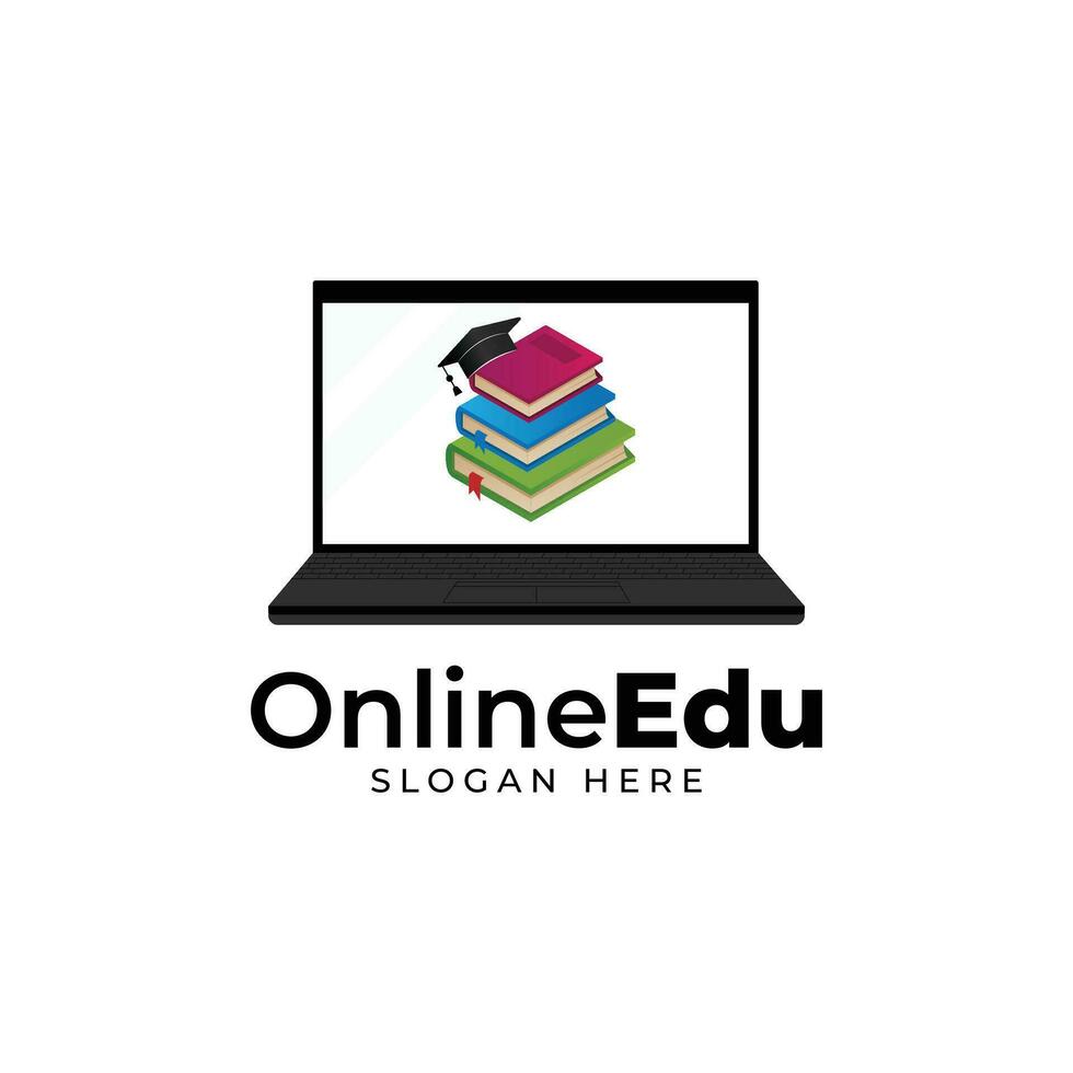 en línea educación logo diseño vector modelo