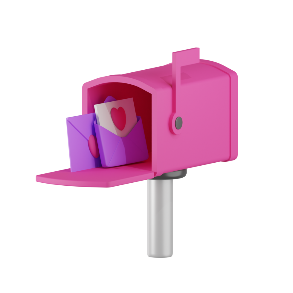 postbus Valentijn 3d illustratie png