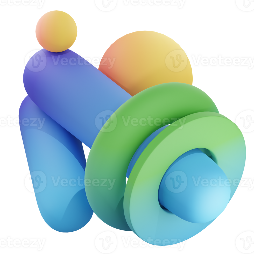 Abstract Shape Gradient 8 3D Illustration png