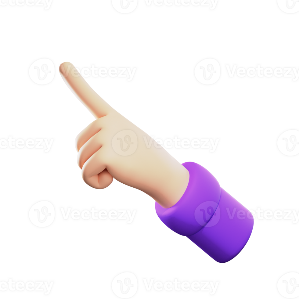 Number One Hand Gestures 3D Illustrations png