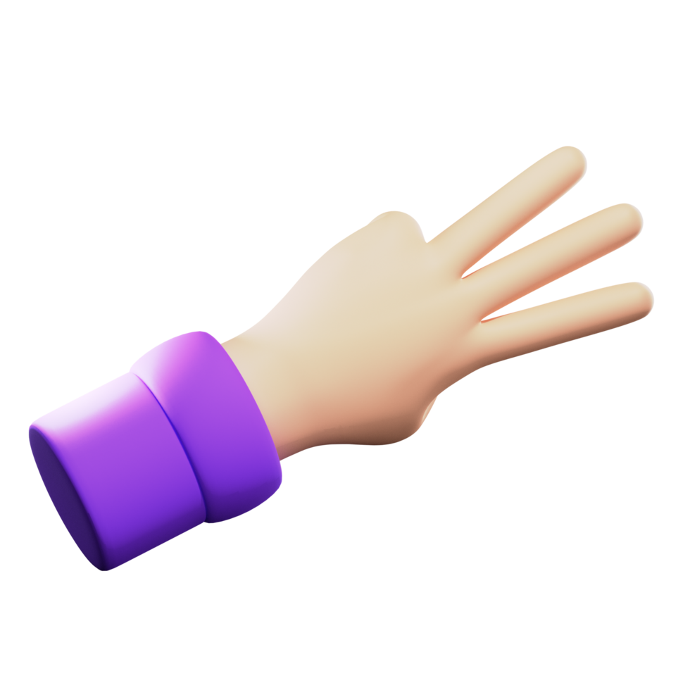 Counting Hand Gestures 3D Illustrations png