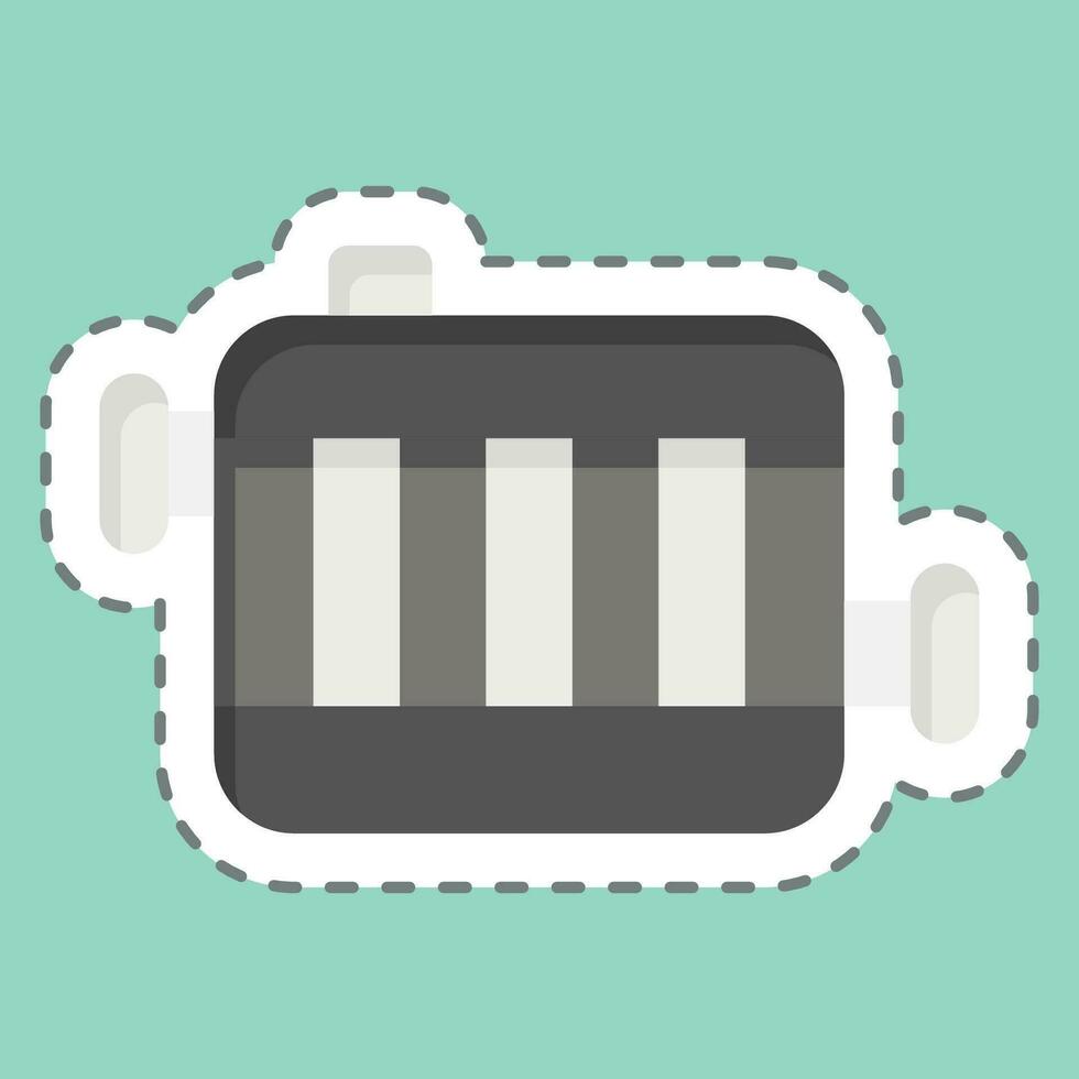 Sticker line cut Radiator. related to Spare Parts symbol. simple design editable. simple illustration vector