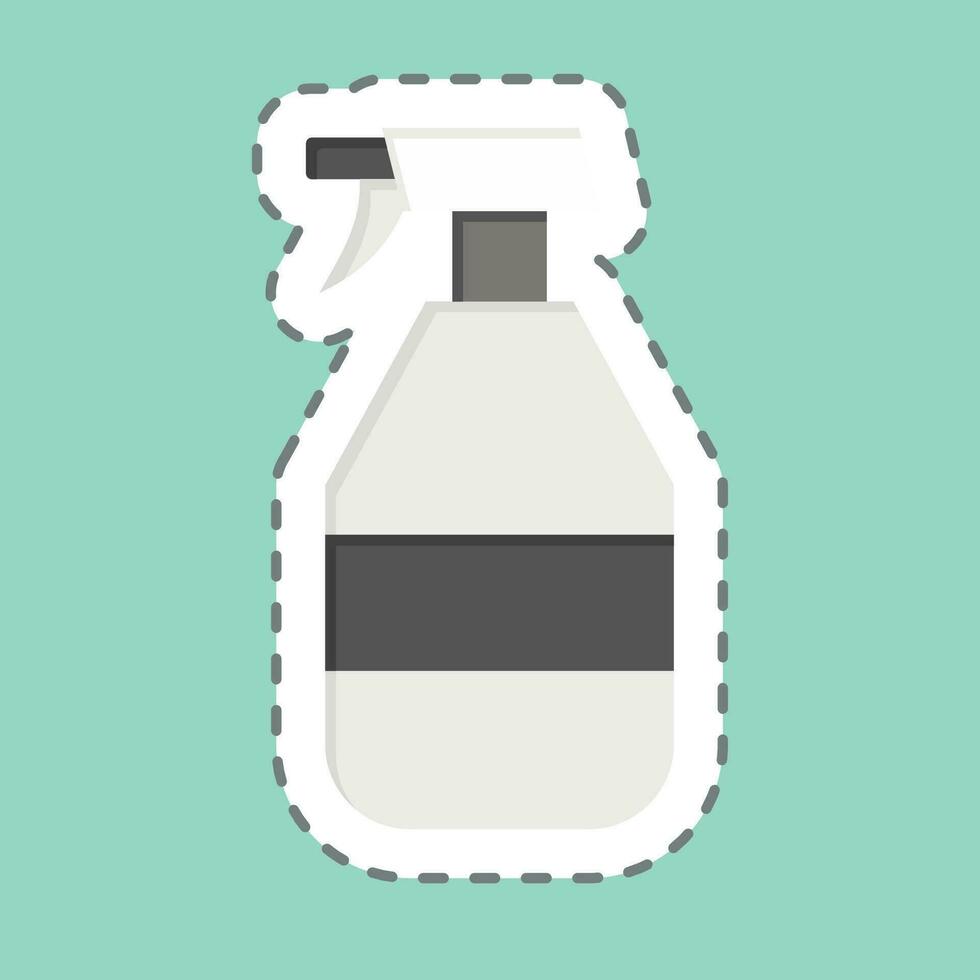 Sticker line cut Cleaning set. related to Spare Parts symbol. simple design editable. simple illustration vector