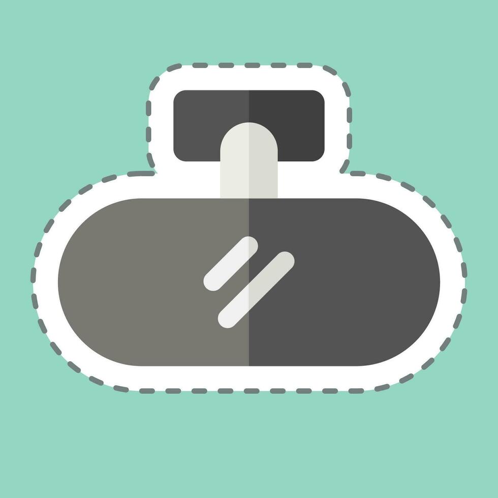 Sticker line cut Rear View Mirror. related to Spare Parts symbol. simple design editable. simple illustration vector