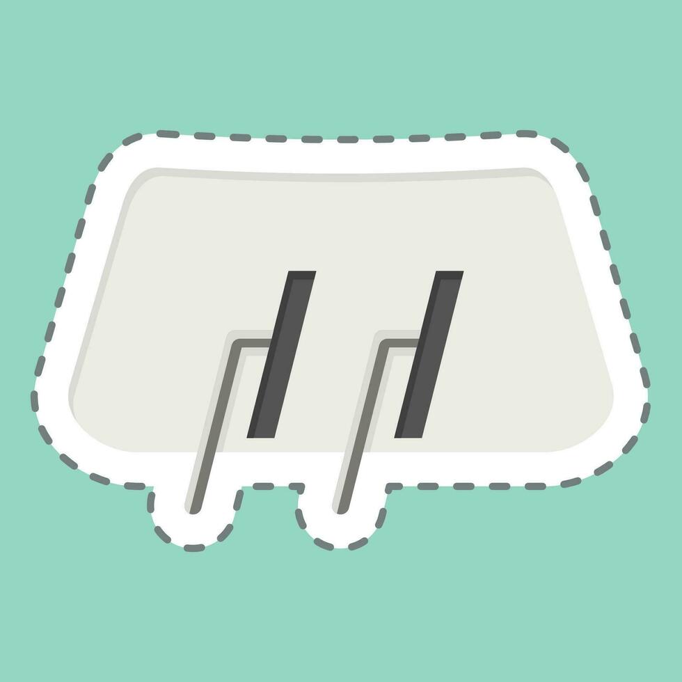 Sticker line cut Wiper. related to Spare Parts symbol. simple design editable. simple illustration vector