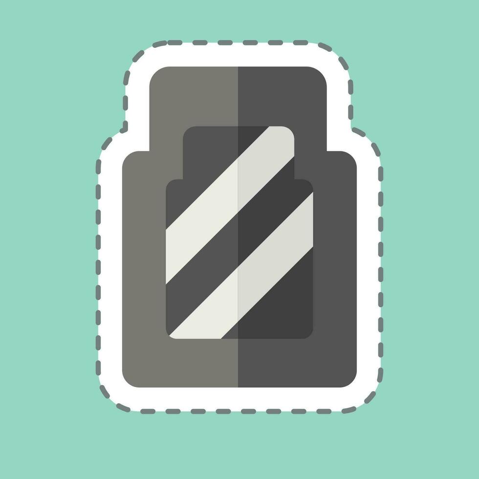 Sticker line cut Car Mat. related to Spare Parts symbol. simple design editable. simple illustration vector