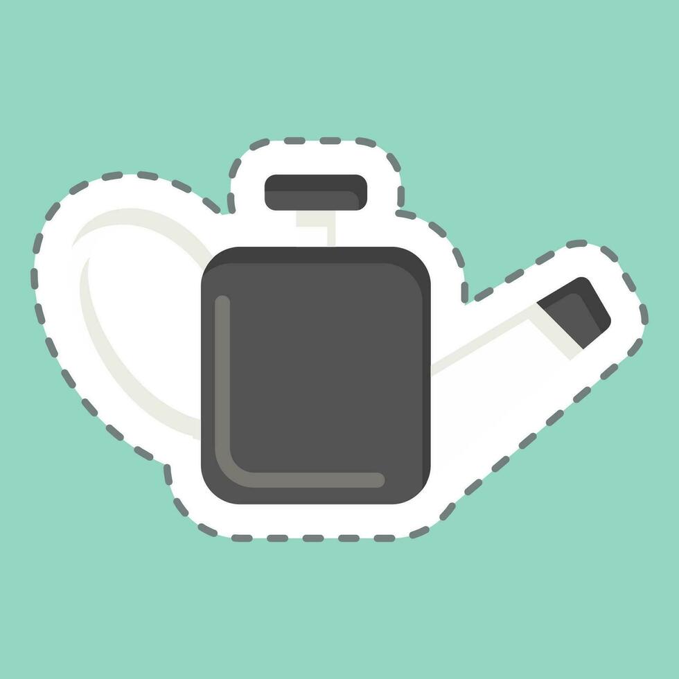 Sticker line cut Oil. related to Spare Parts symbol. simple design editable. simple illustration vector