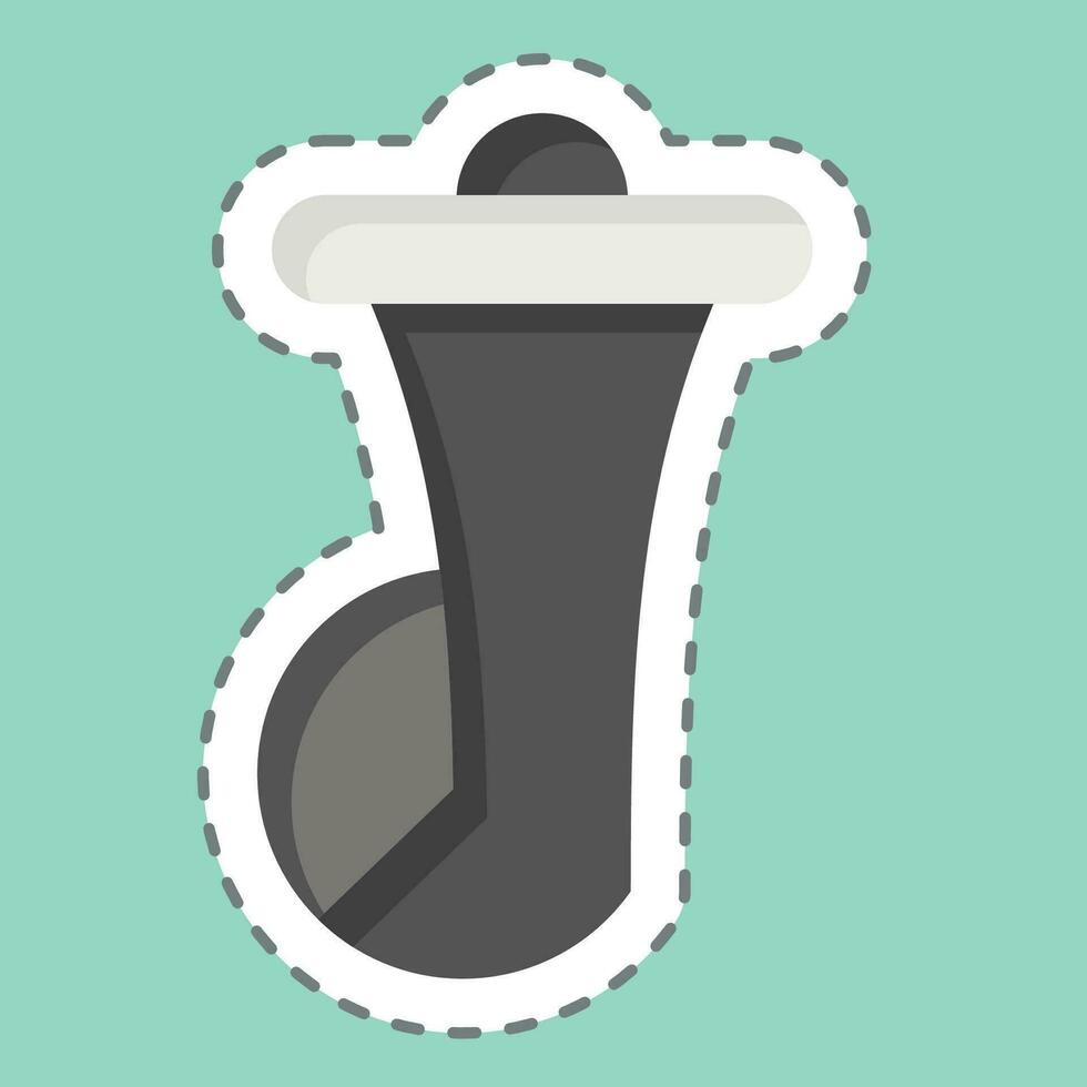 Sticker line cut Car Horn. related to Spare Parts symbol. simple design editable. simple illustration vector