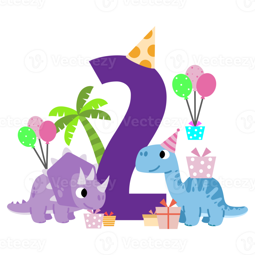 Happy Birthday dinosaur Clipart. number party dino png