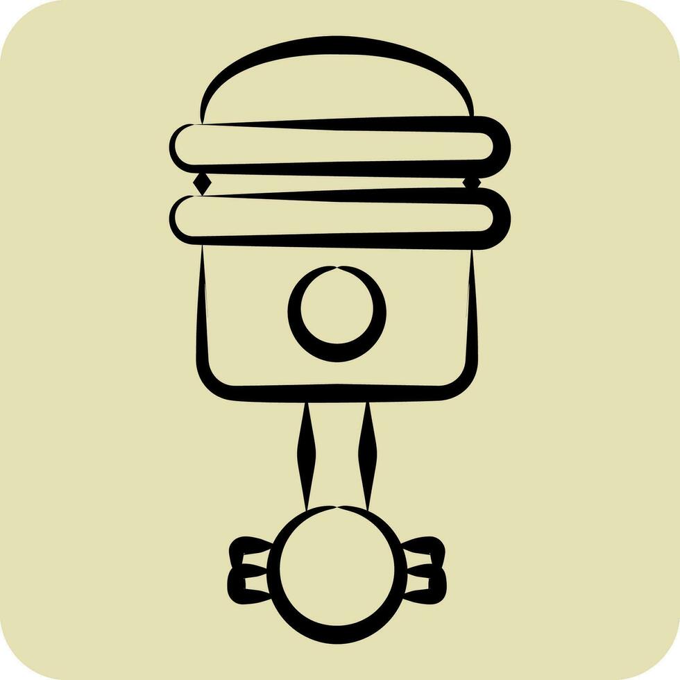 Icon Piston. related to Spare Parts symbol. hand drawn style. simple design editable. simple illustration vector