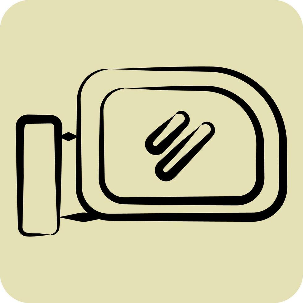 Icon Wing Mirror. related to Spare Parts symbol. hand drawn style. simple design editable. simple illustration vector