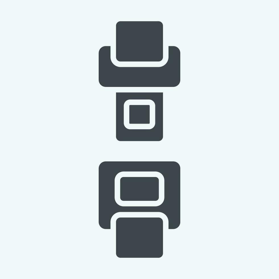 Icon Seat Belt. related to Spare Parts symbol. glyph style. simple design editable. simple illustration vector