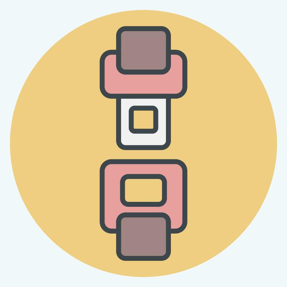 Icon Seat Belt. related to Spare Parts symbol. color mate style. simple design editable. simple illustration vector