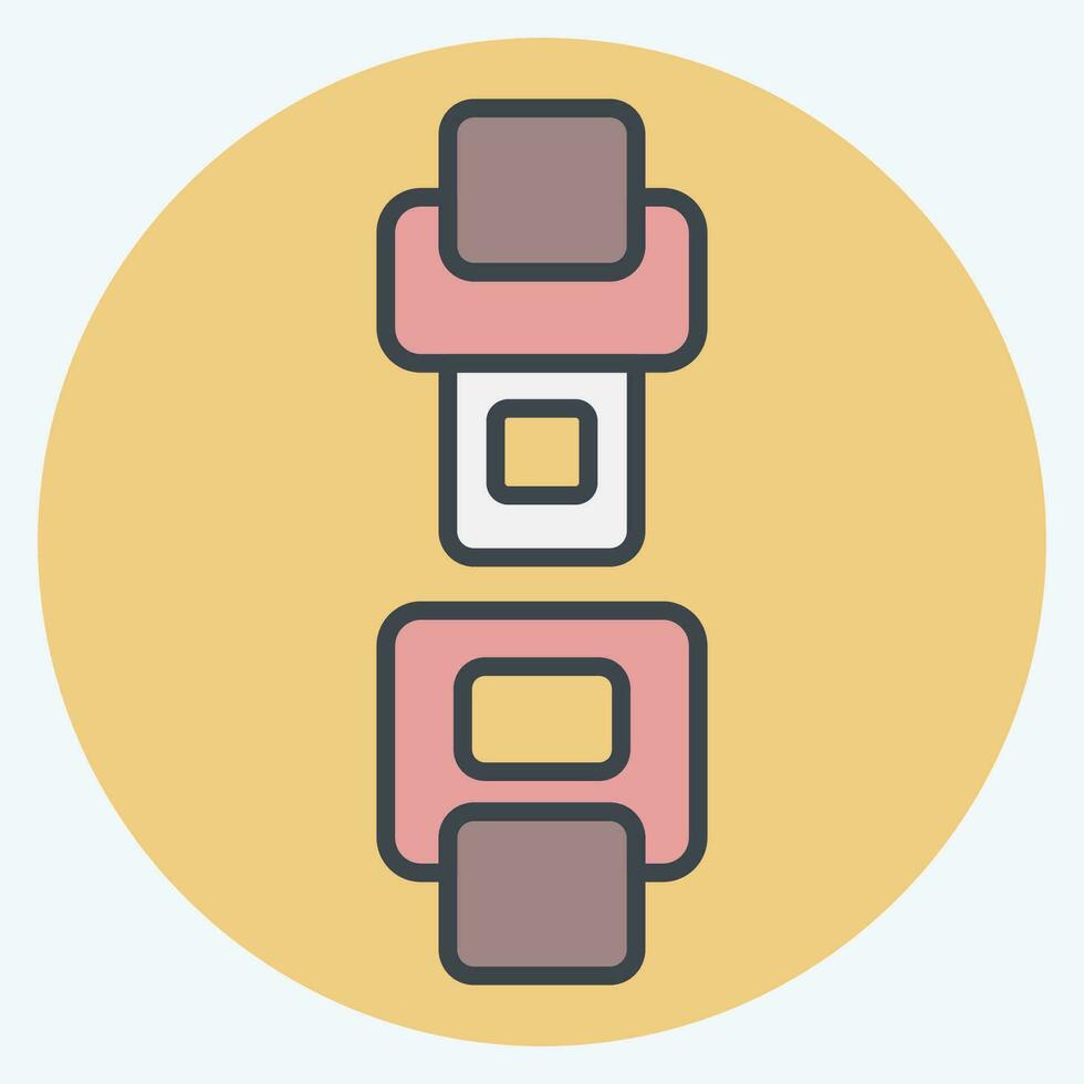 Icon Seat Belt. related to Spare Parts symbol. color mate style. simple design editable. simple illustration vector