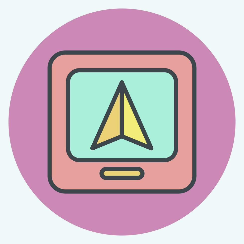 Icon GPS machine. related to Spare Parts symbol. color mate style. simple design editable. simple illustration vector