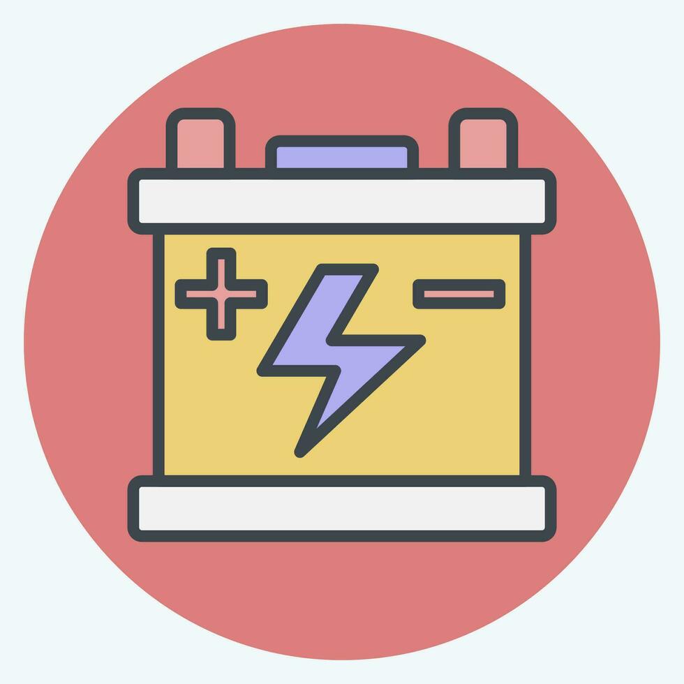 Icon Battery. related to Spare Parts symbol. color mate style. simple design editable. simple illustration vector