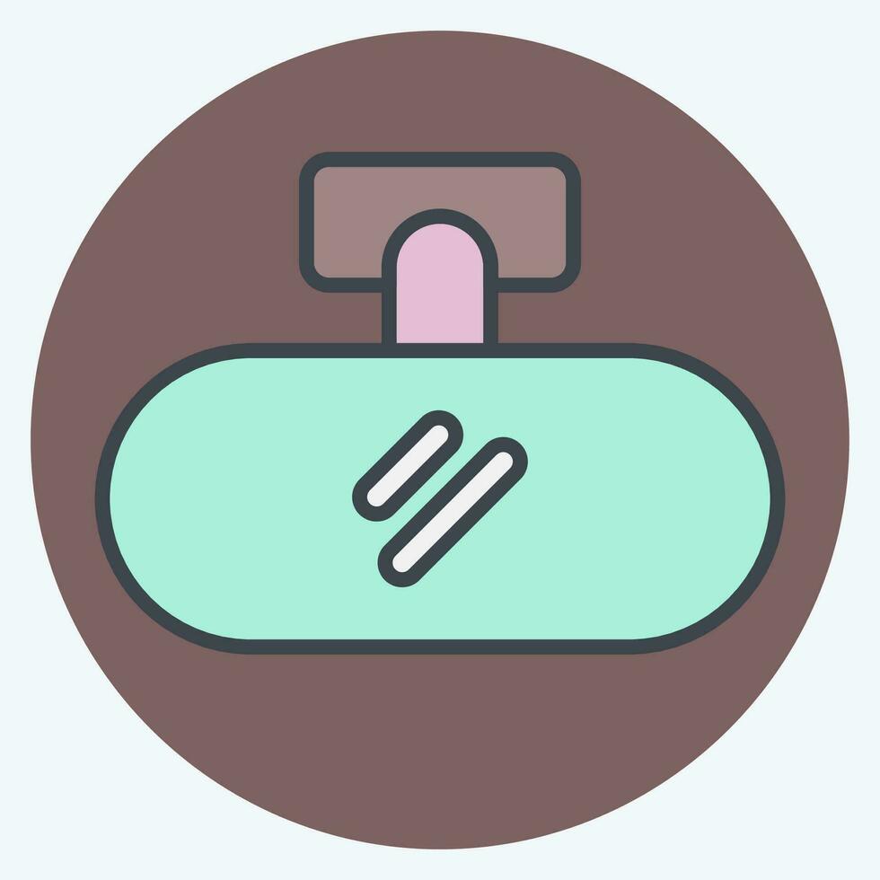 Icon Rear View Mirror. related to Spare Parts symbol. color mate style. simple design editable. simple illustration vector