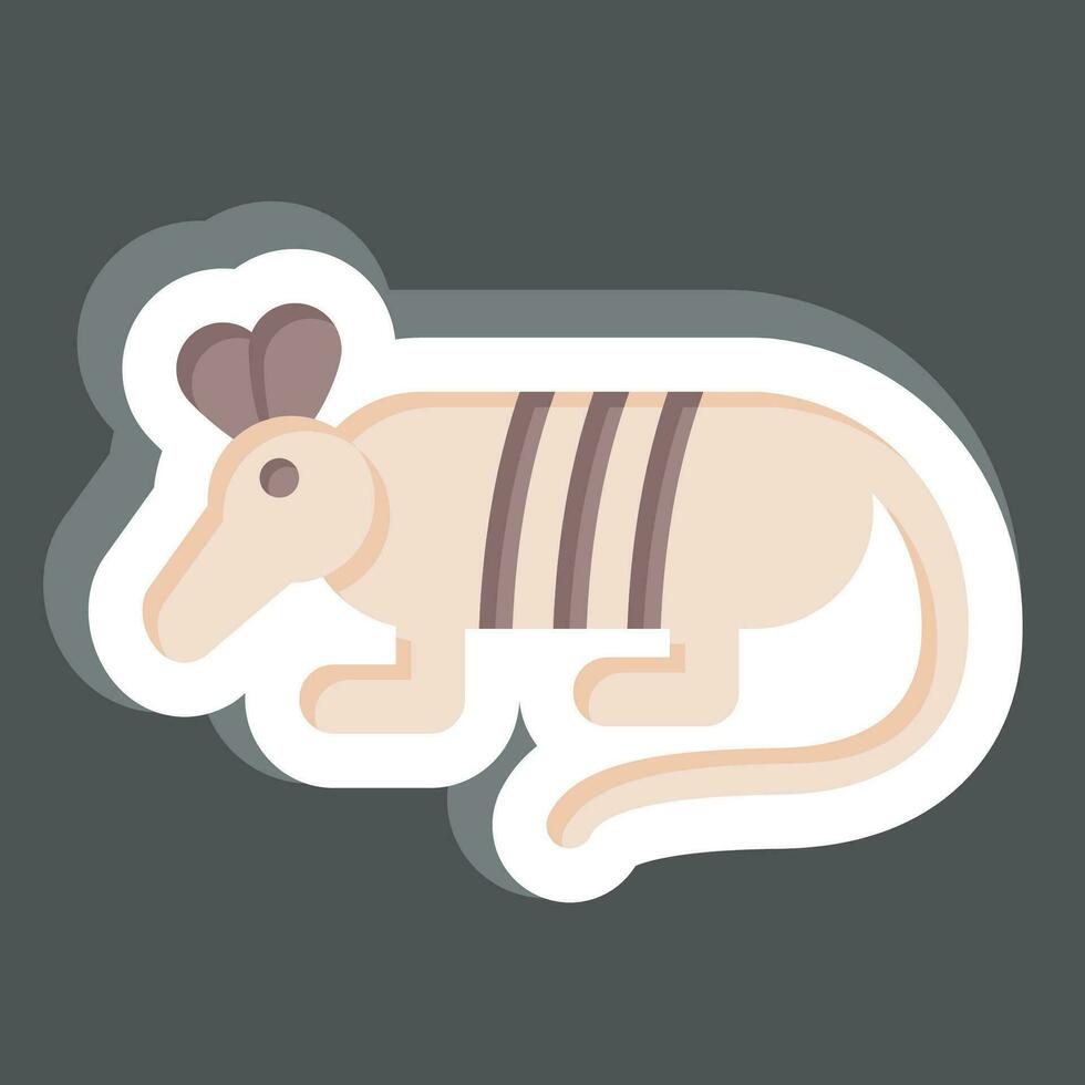 Sticker Armadillo. related to Argentina symbol. simple design editable. simple illustration vector