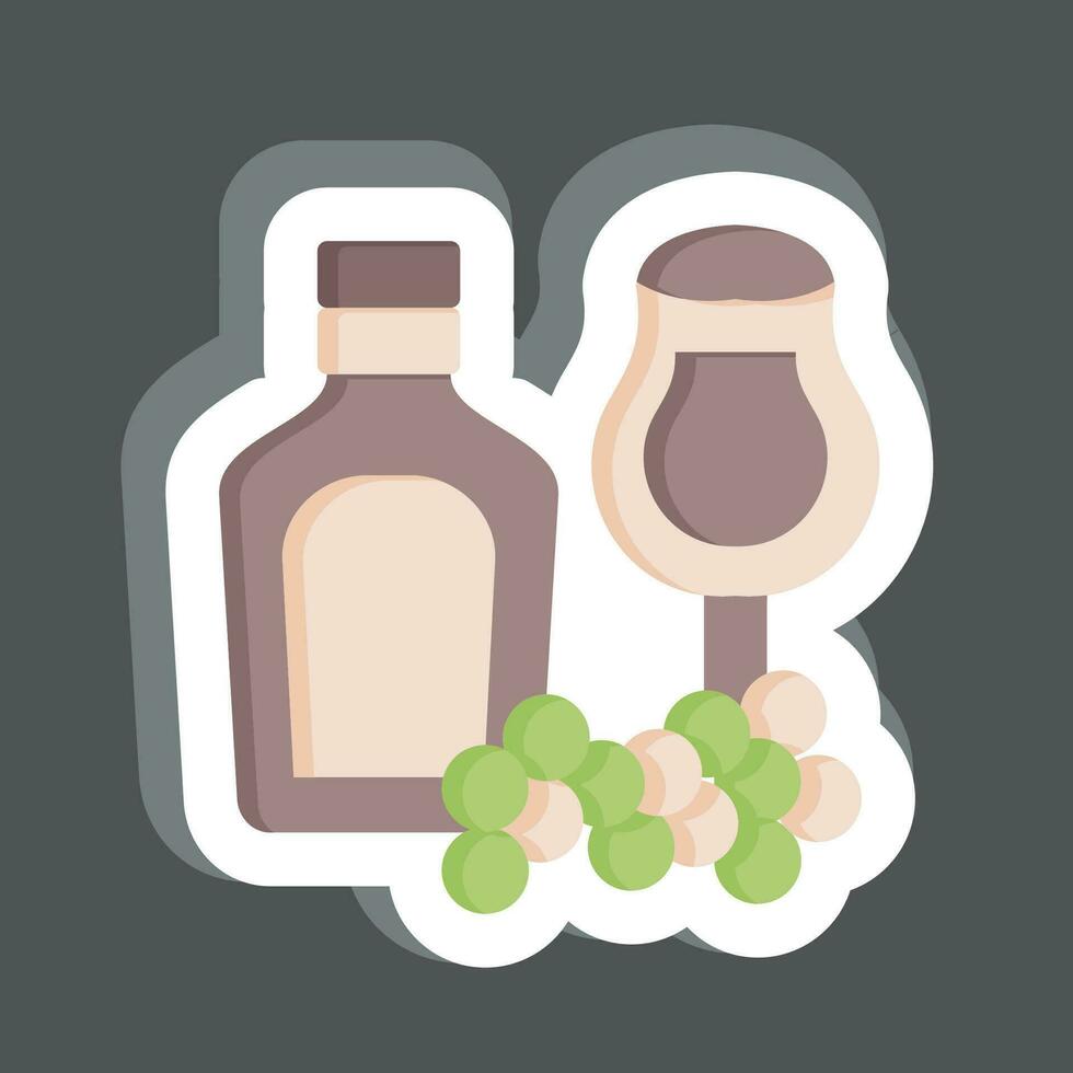 pegatina vino. relacionado a argentina símbolo. sencillo diseño editable. sencillo ilustración vector