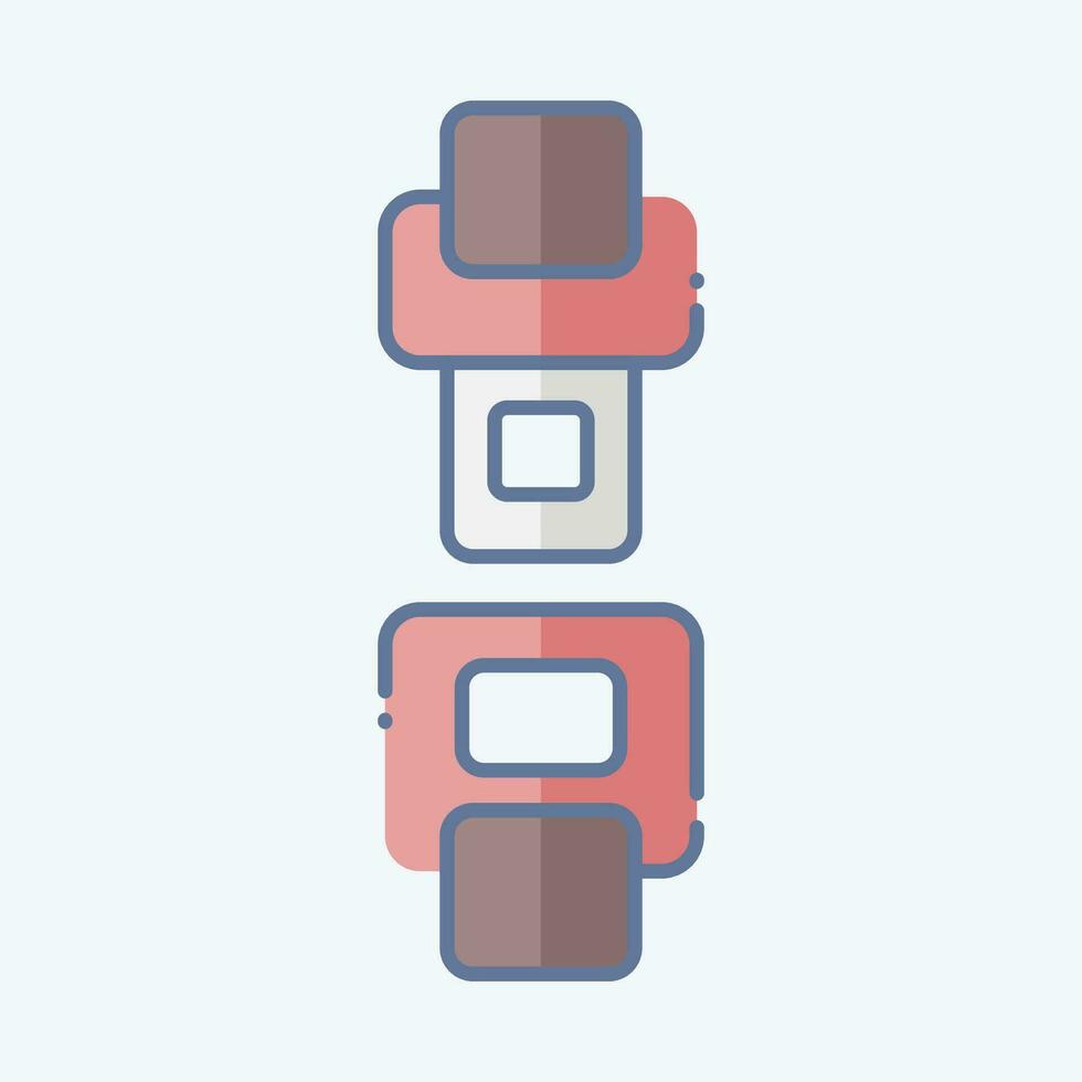 Icon Seat Belt. related to Spare Parts symbol. doodle style. simple design editable. simple illustration vector