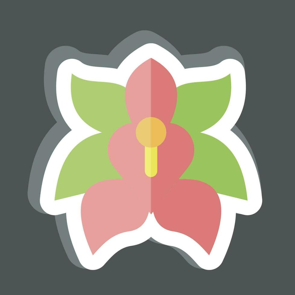 Sticker Erythrina. related to Argentina symbol. simple design editable. simple illustration vector