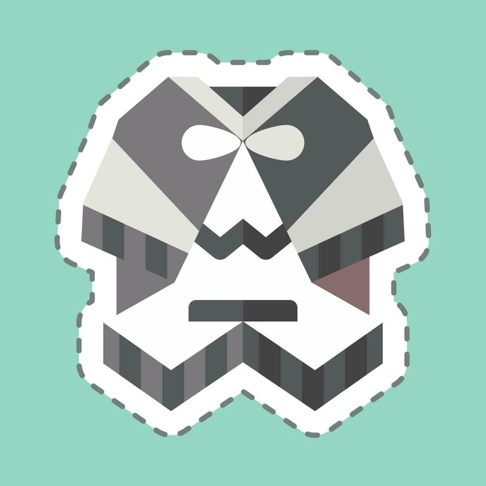 Sticker line cut Poncho. related to Argentina symbol. simple design editable. simple illustration vector