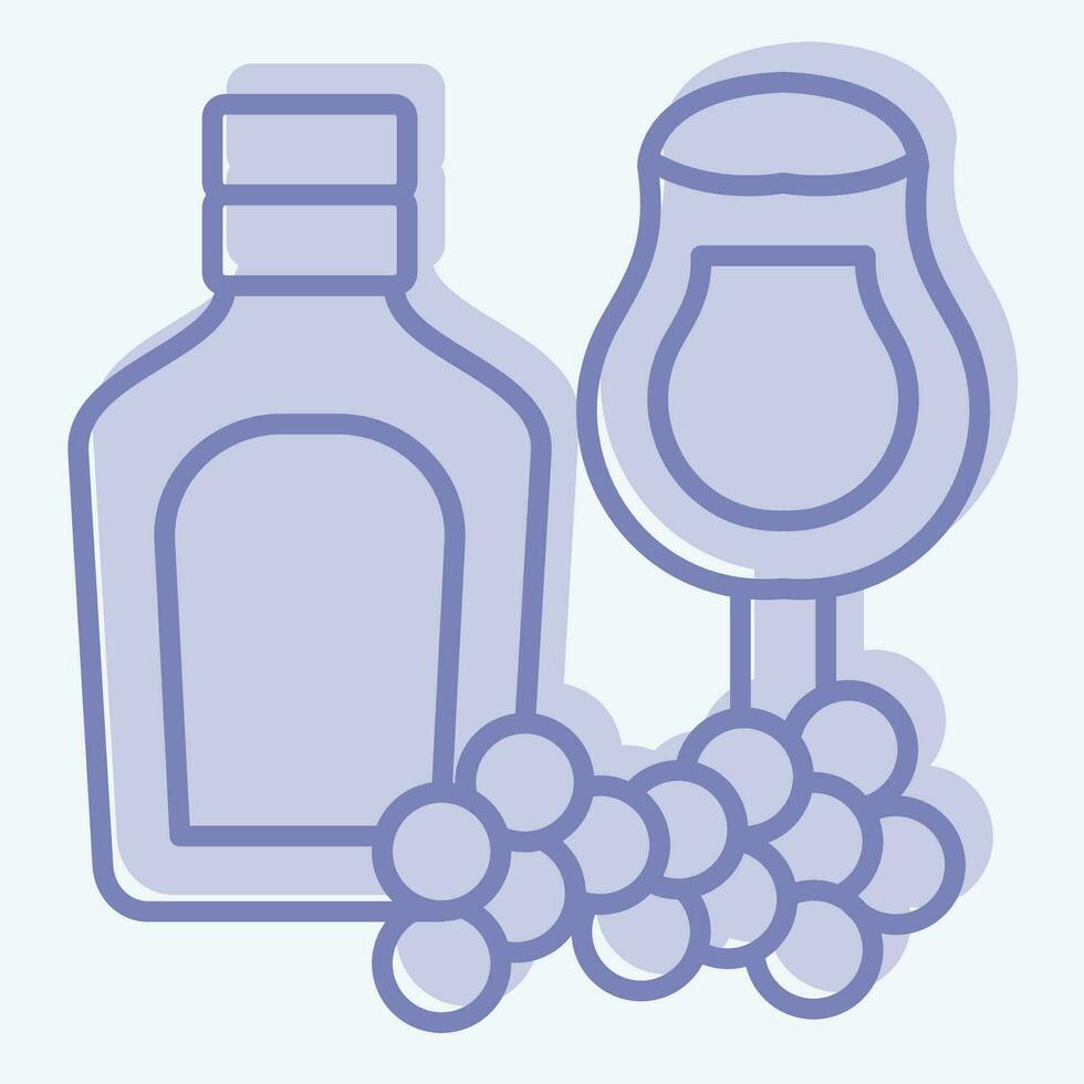 Icon Wine. related to Argentina symbol. two tone style. simple design editable. simple illustration vector