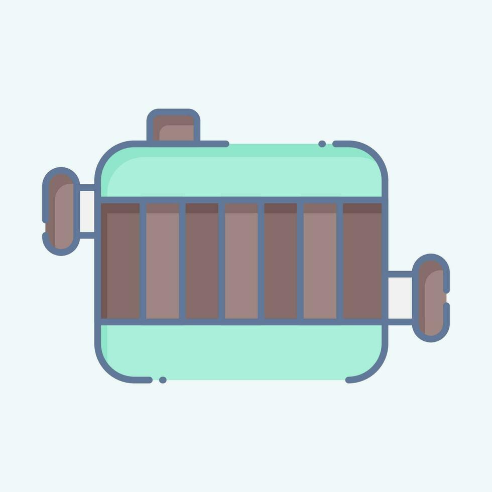 Icon Radiator. related to Spare Parts symbol. doodle style. simple design editable. simple illustration vector