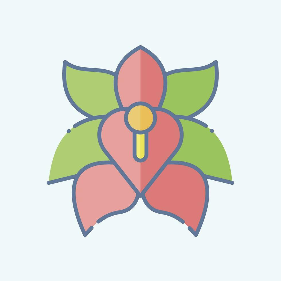 Icon Erythrina. related to Argentina symbol. doodle style. simple design editable. simple illustration vector