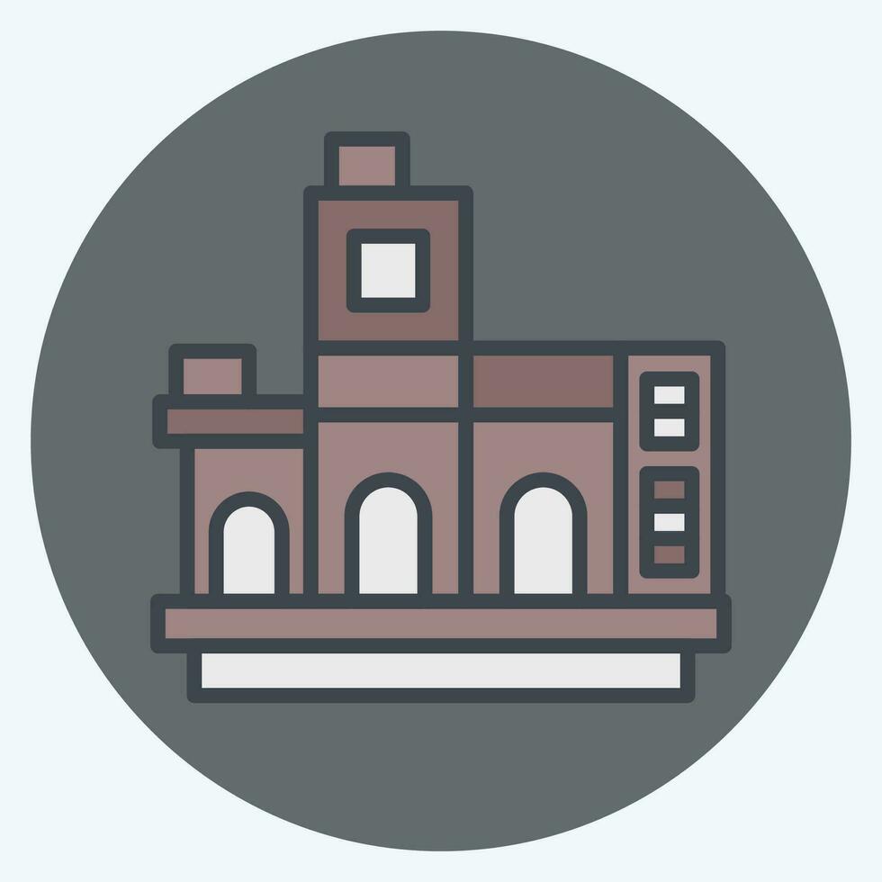 Icon La Boca Argentina. related to Argentina symbol. color mate style. simple design editable. simple illustration vector