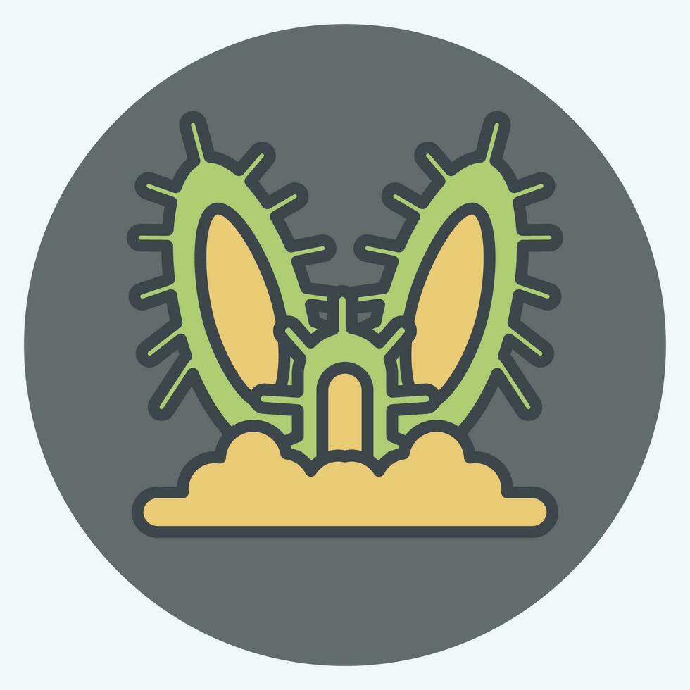 Icon Cactus. related to Argentina symbol. color mate style. simple design editable. simple illustration vector