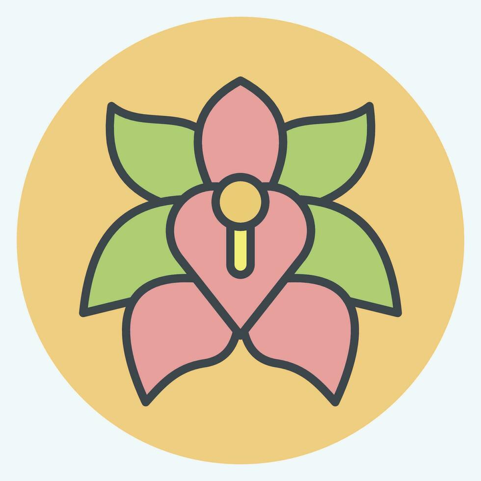Icon Erythrina. related to Argentina symbol. color mate style. simple design editable. simple illustration vector
