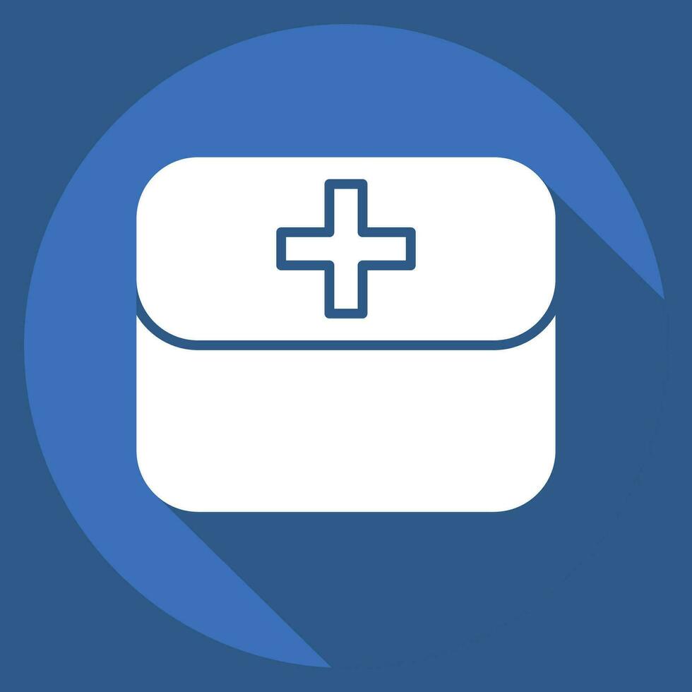 Icon First Aid Kit. related to Spare Parts symbol. long shadow style. simple design editable. simple illustration vector