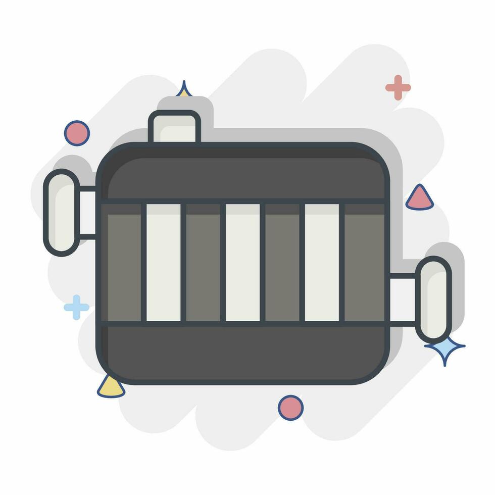 Icon Radiator. related to Spare Parts symbol. comic style. simple design editable. simple illustration vector